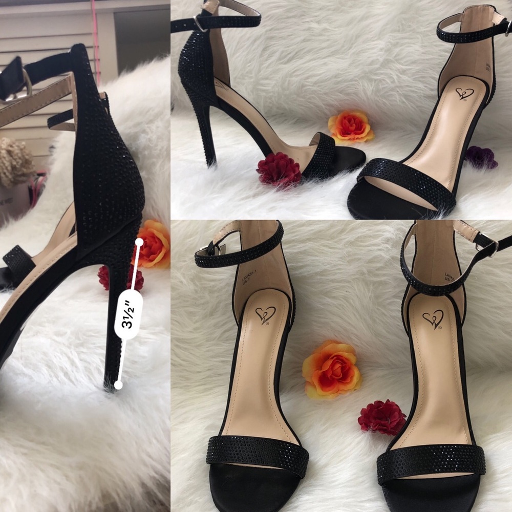 Black studded swarovski  Windsor heels